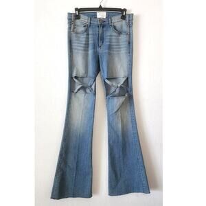 McGuire Denim Light Blue Distressed Wide Leg Jeans